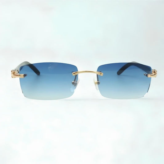 Black Buffs Blue Lens - Dolla Shades
