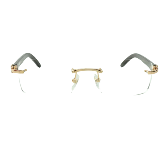 Black Buffs Clear Lens Sunglasses | Premium Rimless Eyewear