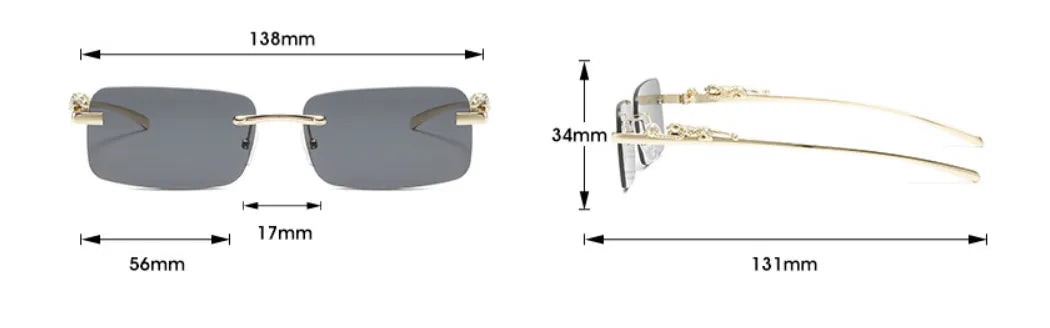 Gold Leopard Rimless Sunglasses