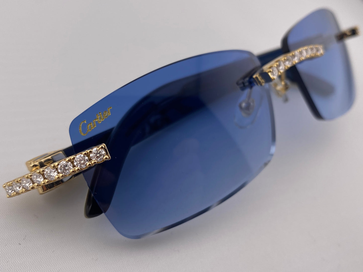 Moissanite White Buffs - Blue Lens