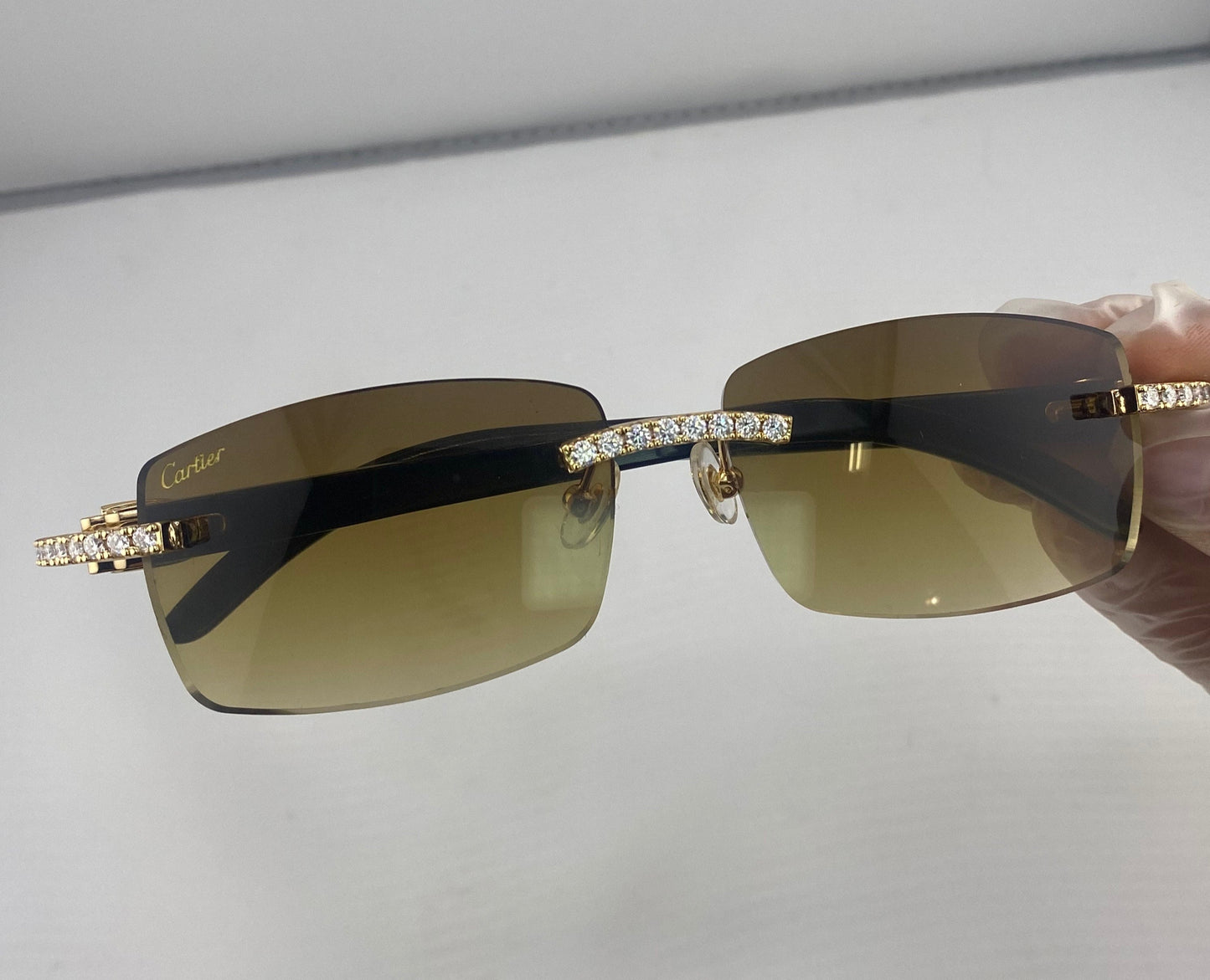 Iced out White Buffs - Brown Lens