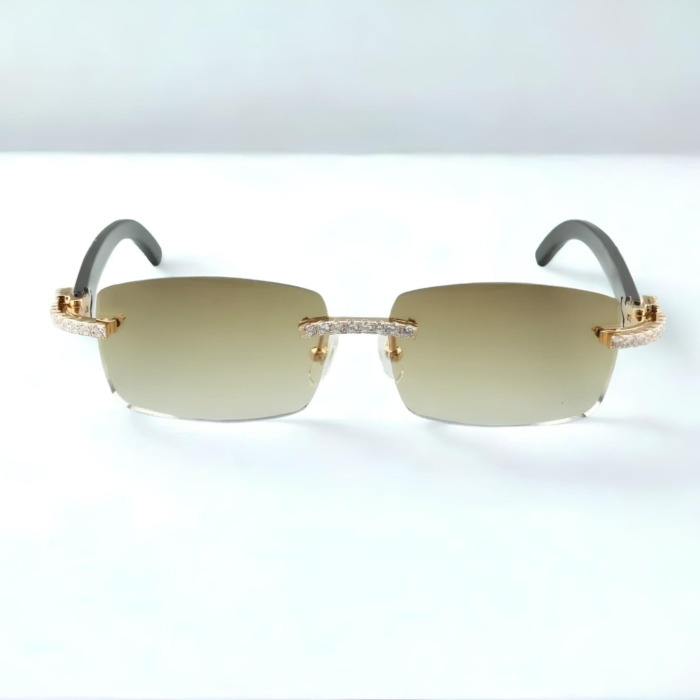 CZ White Buffs Brown Lens - Dolla Shades