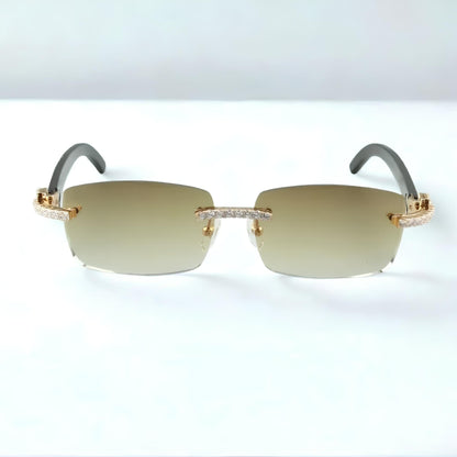 CZ White Buffs Brown Lens - Dolla Shades