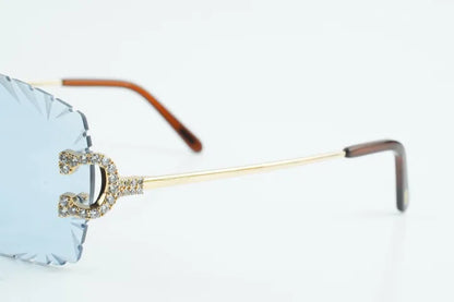 Iced Out C Decor Wires - Diamond Cut Light Blue Lens
