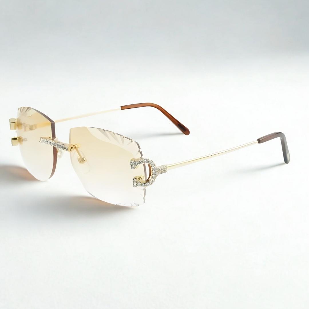 Iced Out C Wires - Diamond Cut Light Blue Lens