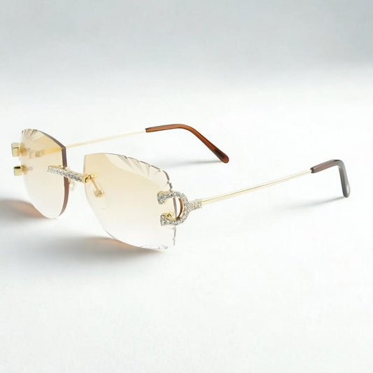 Iced Out C Wires - Diamond Cut Yellow Lens