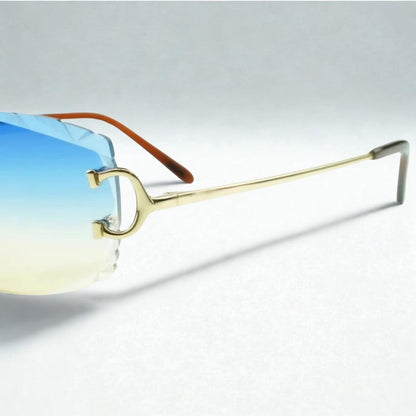 C Wires - Diamond Cut Two Tone Blue Lens - Dolla Shades