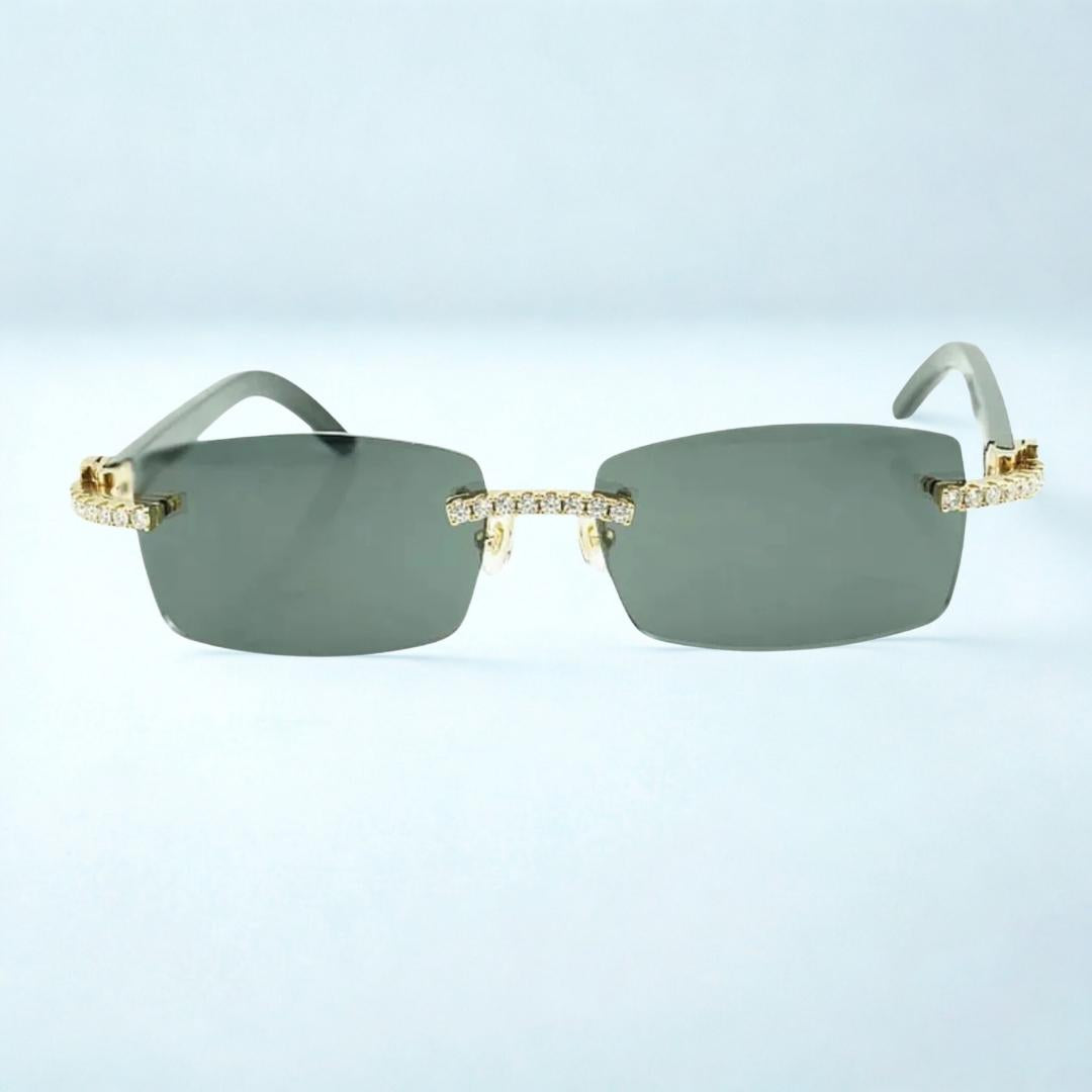 Iced Out Black Buffs Black Lens - Dolla Shades