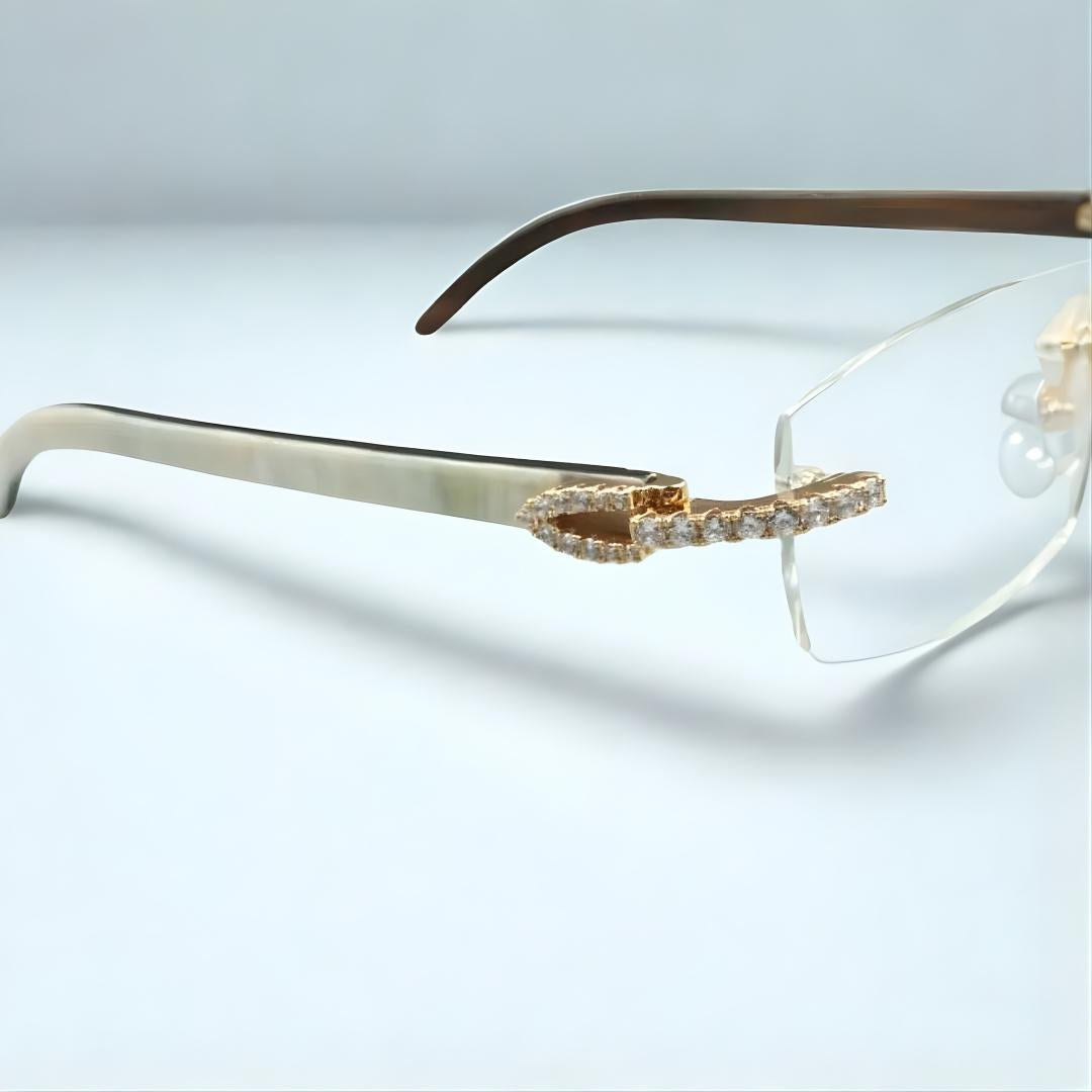 CZ White Buffs Clear Lens - Dolla Shades