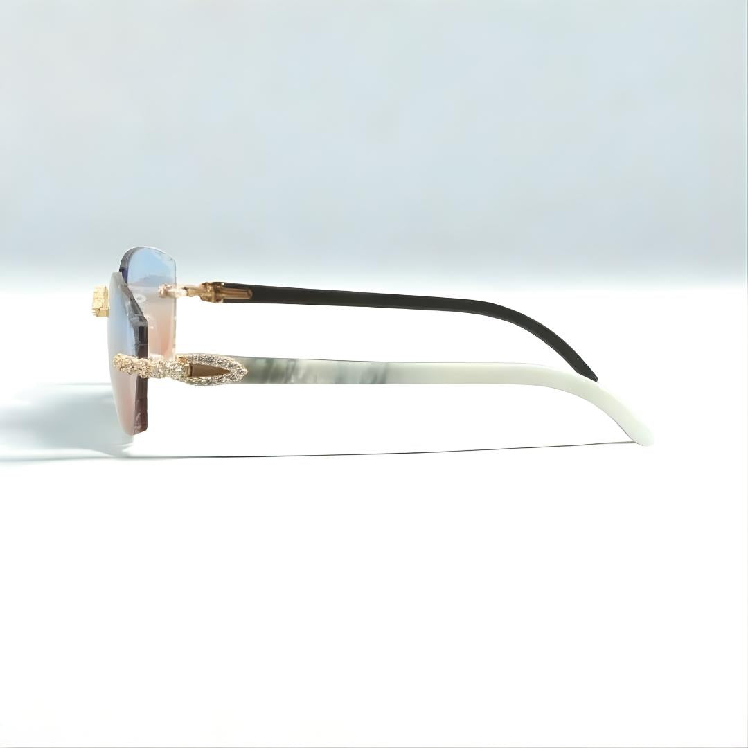 Bouquet White Buffs Cut Orange Lens - Dolla Shades