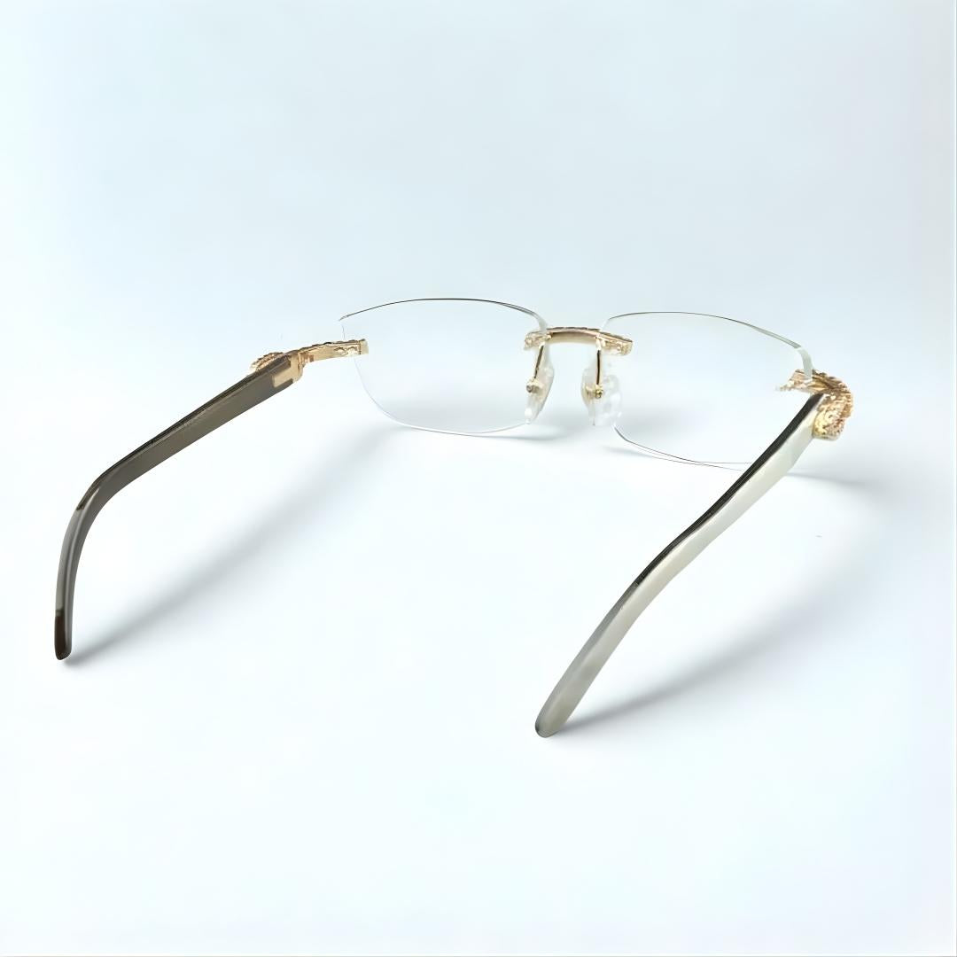 CZ White Buffs Clear Lens - Dolla Shades