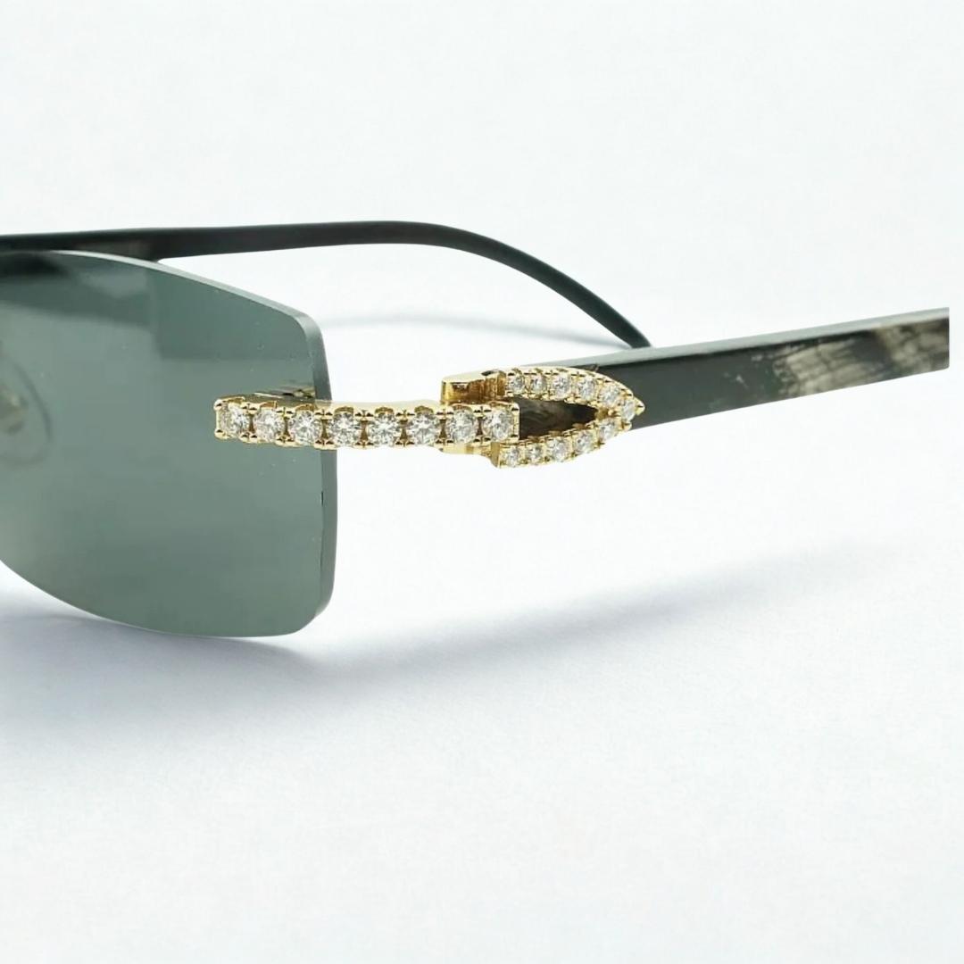 Iced Out Black Buffs Black Lens - Dolla Shades
