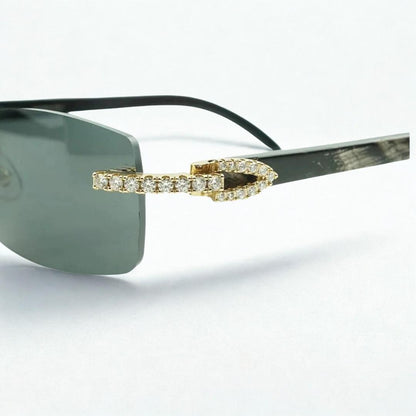 Iced Out Black Buffs Black Lens - Dolla Shades
