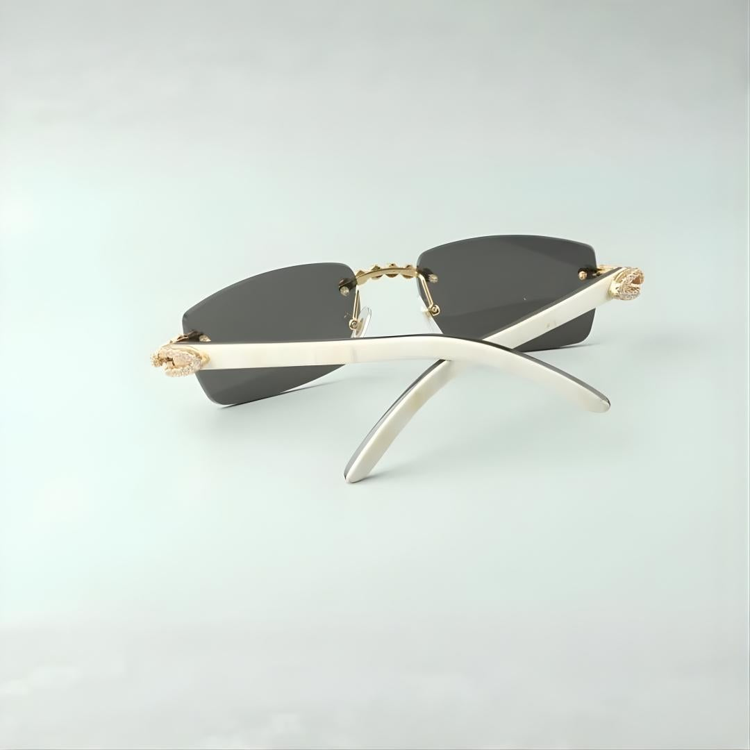 Bouquet White Buffs Black Lens - Dolla Shades