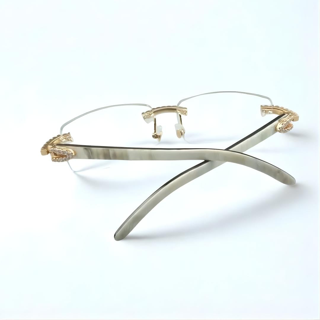 CZ White Buffs Clear Lens - Dolla Shades