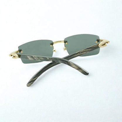 Iced Out Black Buffs Black Lens - Dolla Shades