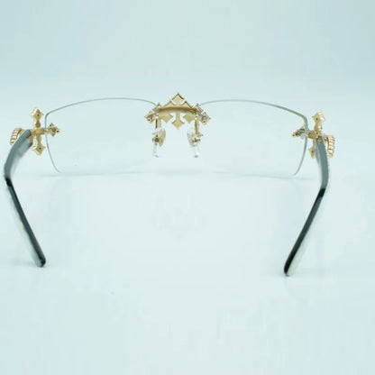 Iced Out Cross White Buffs - Clear Lens