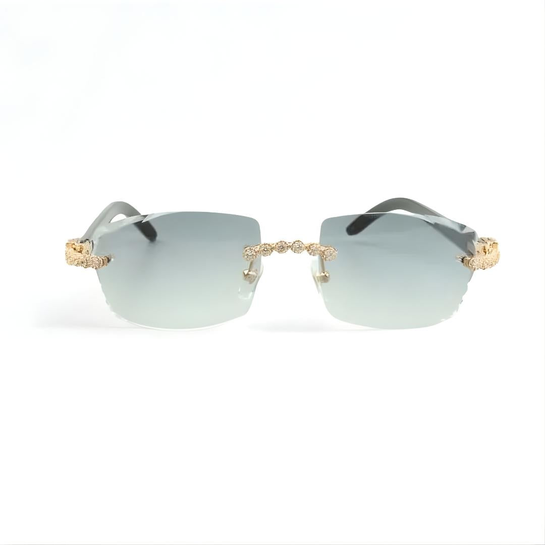 Bouquet White Buffs Cut Light Green Lens - Dolla Shades