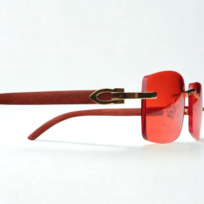 Wooden Frames - Red Lens