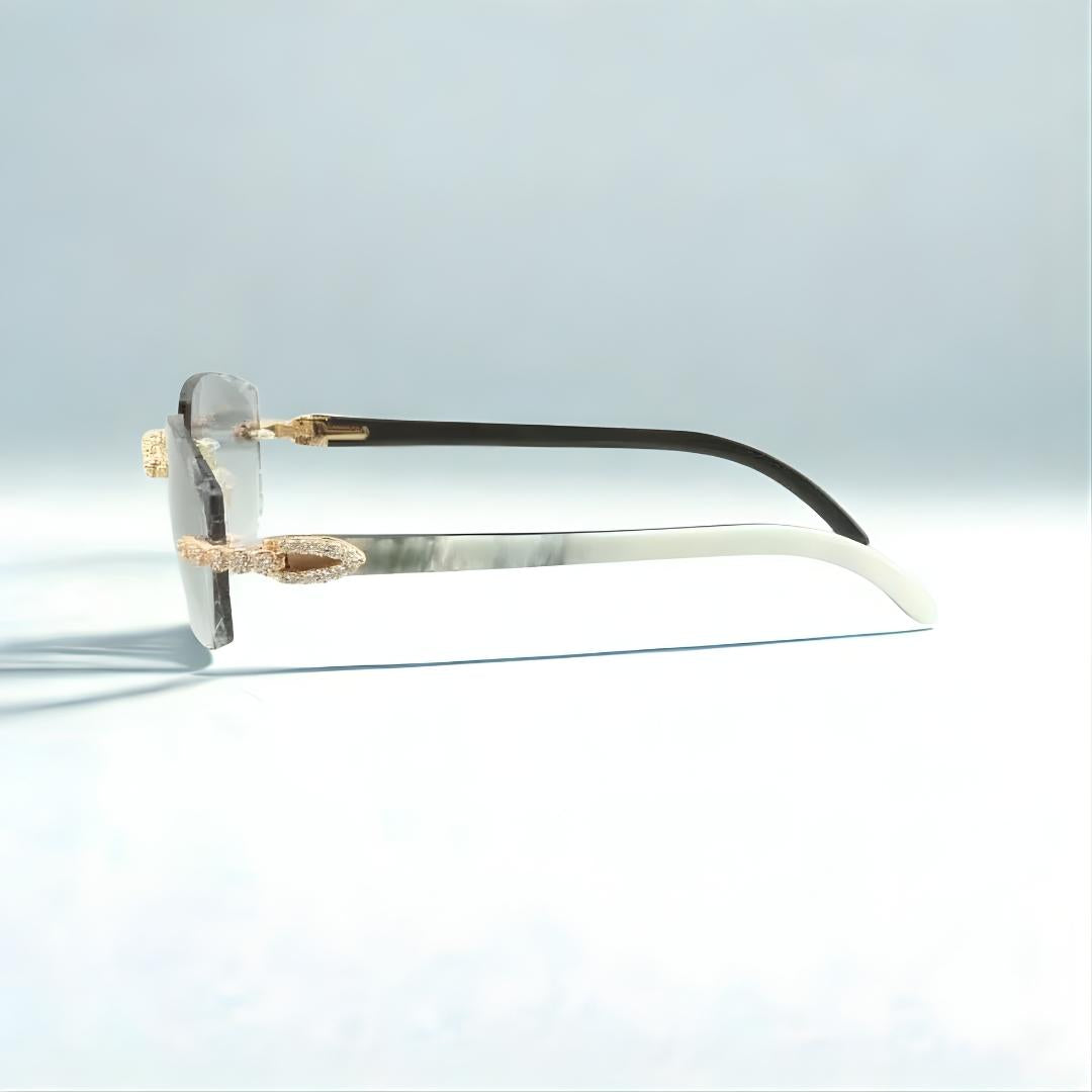 Bouquet White Buffs Cut Light Green Lens - Dolla Shades