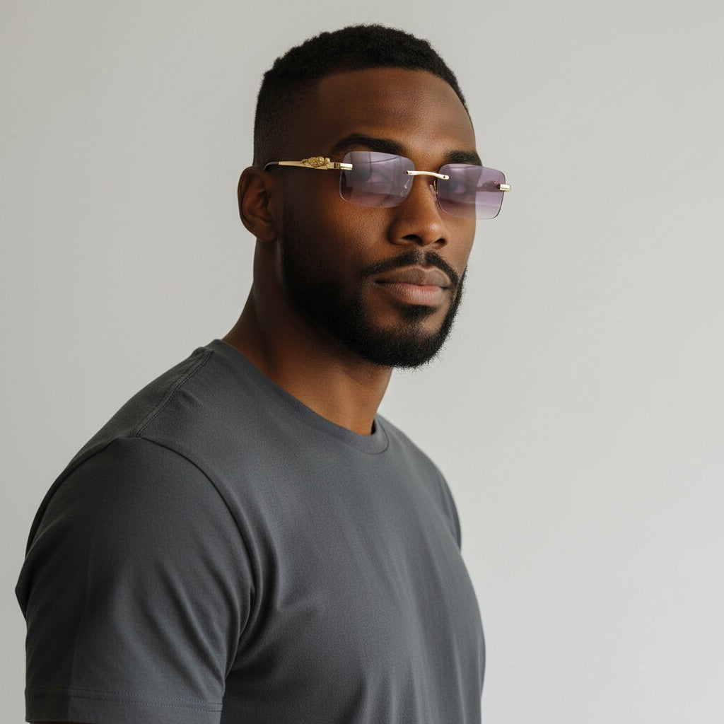 Gold Leopard Wire Frames - Silver Lenses - Dolla Shades