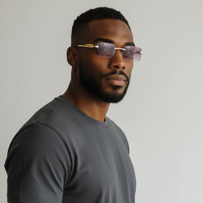 Gold Leopard Wire Frames - Silver Lenses - Dolla Shades