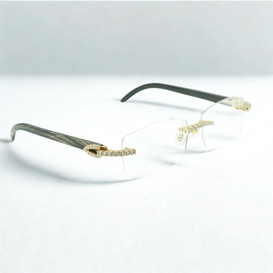 Iced Out Black Buffs Clear Lens - Dolla Shades