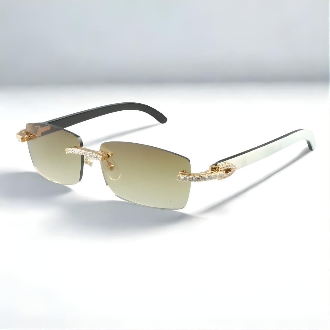 CZ White Buffs Blue Lens - Dolla Shades