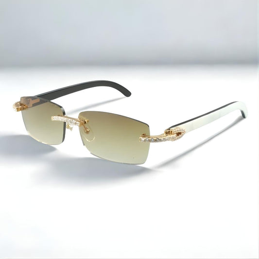 CZ White Buffs Blue Lens - Dolla Shades