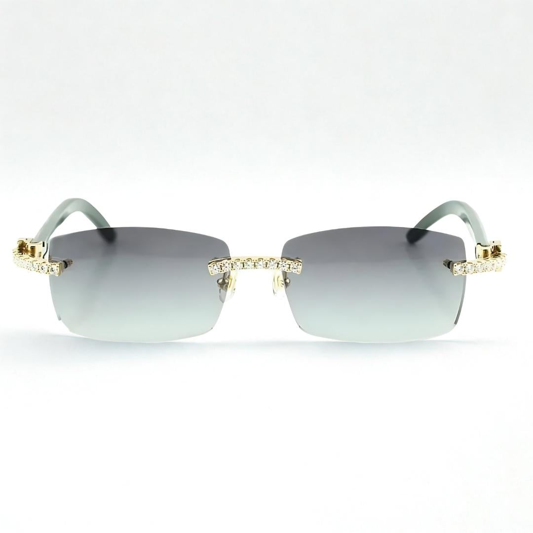 Iced Out White Buffs Silver Lens - Dolla Shades