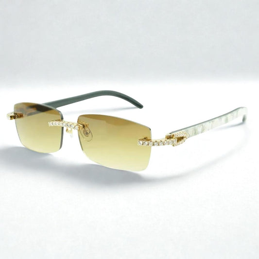 Iced Out White Buffs Brown Lens