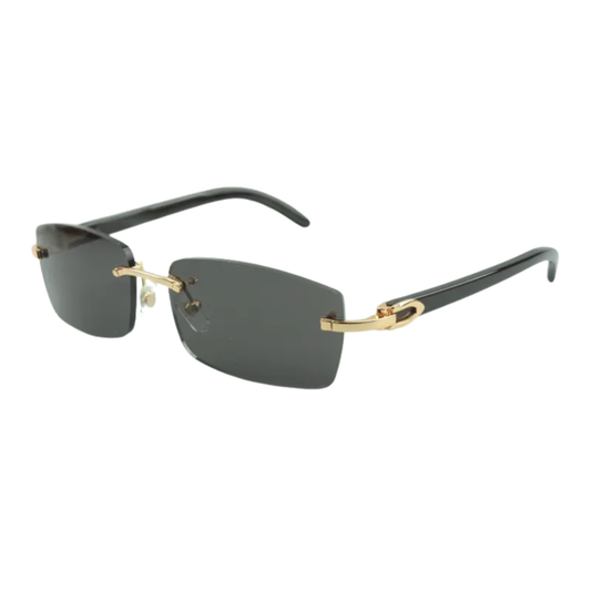 Black Buffs Black Lens Sunglasses | Premium Rimless Eyewear