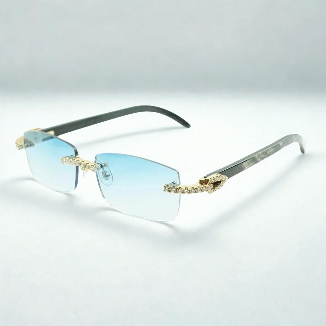 Iced Out Black Buffs Blue Lens