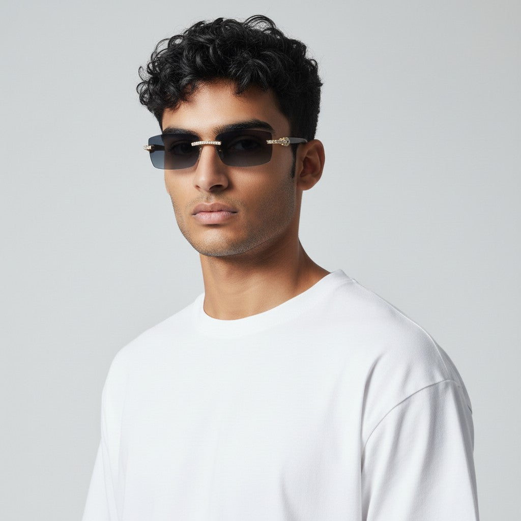 CZ Black Buffs Silver Lens - Dolla Shades