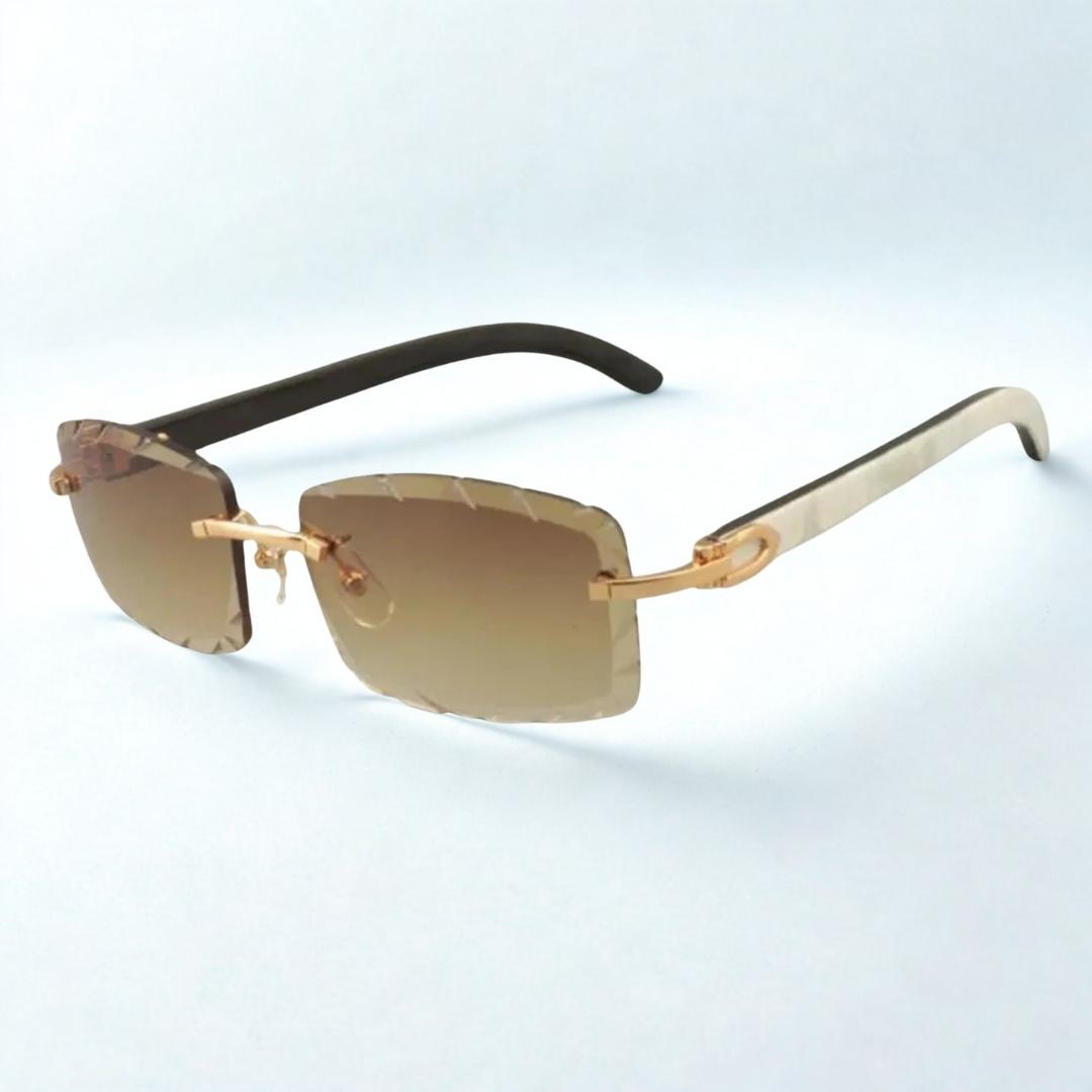 White Buffs Brown Cut Lens