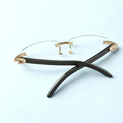 CZ Black Buffs Clear Lens - Dolla Shades