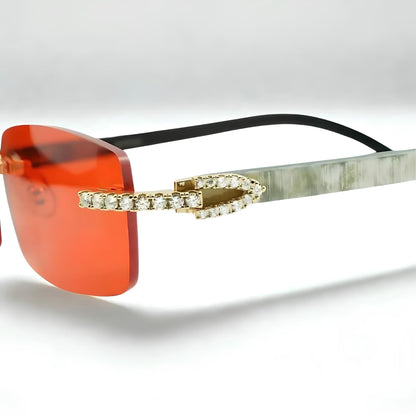 Iced Out White Buffs Red Lens