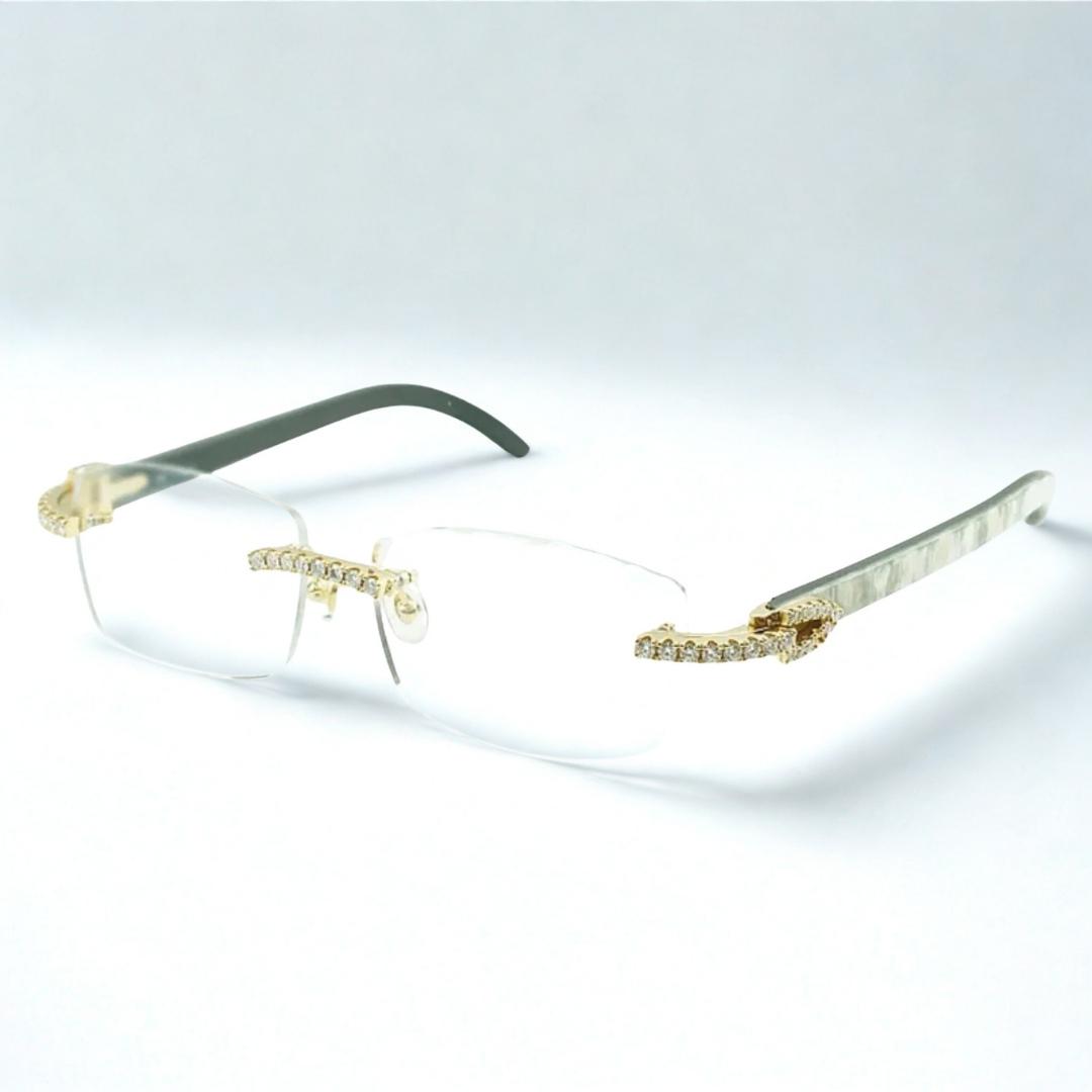 Iced Out White Buffs Clear Lens