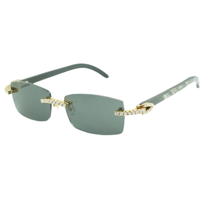 Iced Out Black Buffs Brown Lens Sunglasses