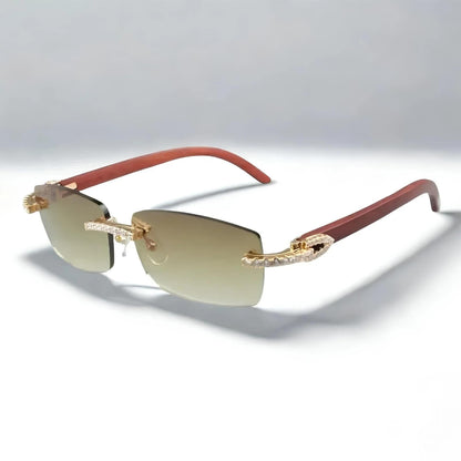 CZ Wooden Frames Clear Lens - Dolla Shades