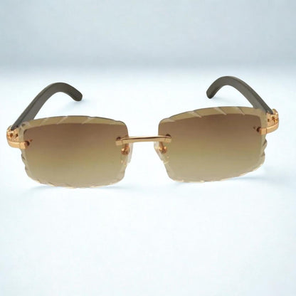 White Buffs Brown Cut Lens