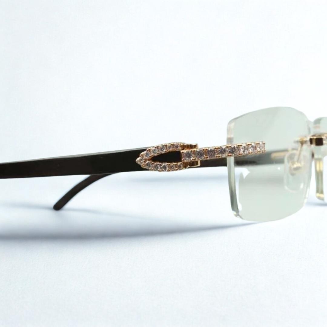 CZ Black Buffs Clear Lens - Dolla Shades