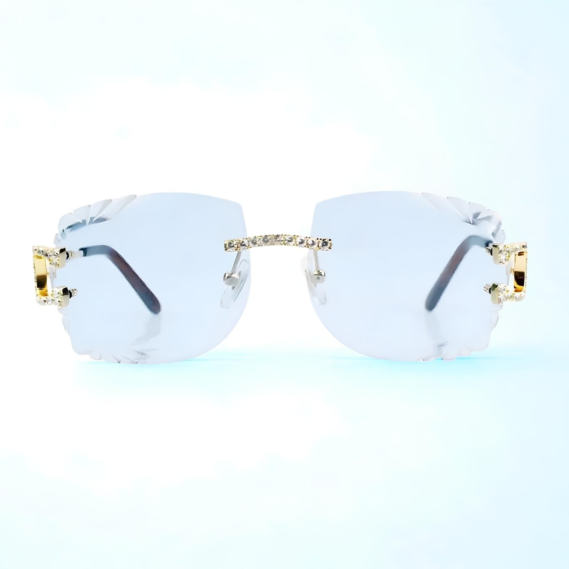 Iced Out C Wires - Diamond Cut Light Blue Lens - Dolla Shades