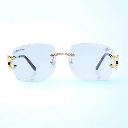 Iced Out C Wires - Diamond Cut Light Blue Lens - Dolla Shades