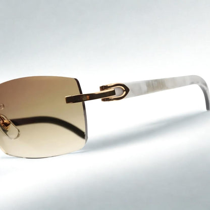 White Buffs Brown Lens