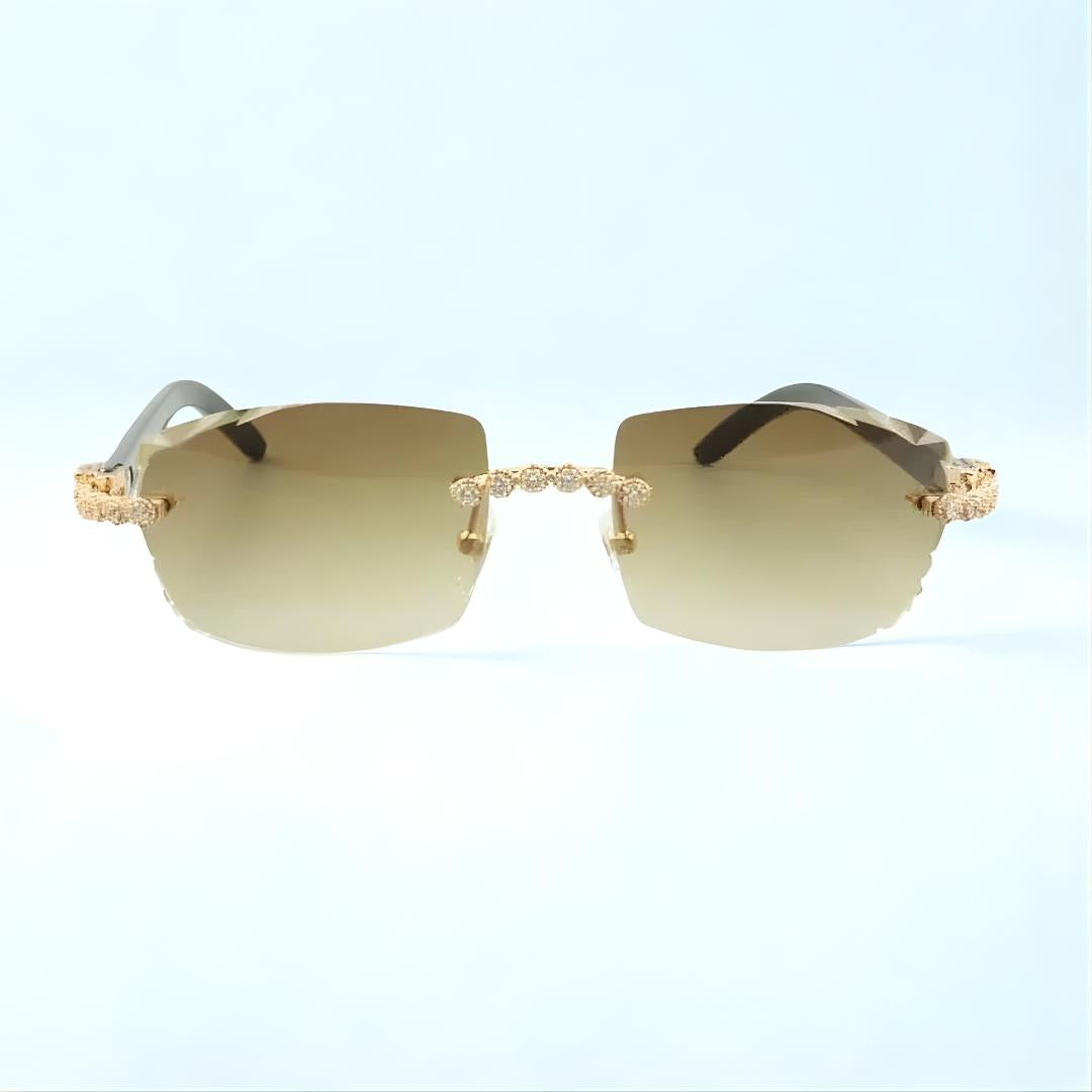Bouquet White Buffs Cut Brown Lens - Dolla Shades