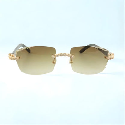 Bouquet White Buffs Cut Brown Lens - Dolla Shades