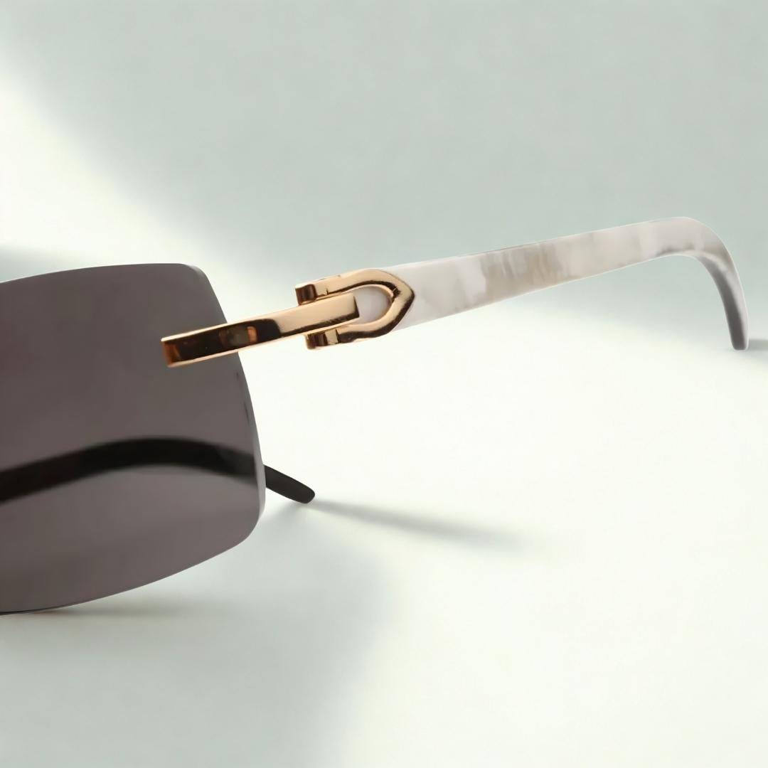 White Buffs Black Lens - Dolla Shades