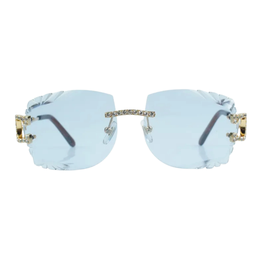 Iced Out C Decor Wires - Diamond Cut Light Blue Lens