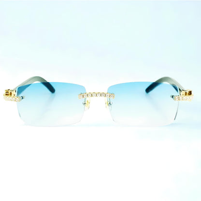 Iced Out White Buffs Blue Lens